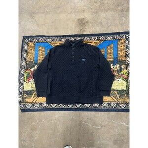 L.L.Bean Sweatshirt Mens 2XL Gray Traditional Fit Quilted Snap Mock Neck 509332